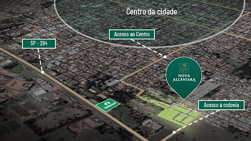 Mapa de Dracena e o terreno em dracena a venda, o Nova Alcântara Dracena